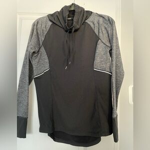 AVIA Women’s Athletic Pullover Size S Black Gray Long Sleeves Cowl Neck